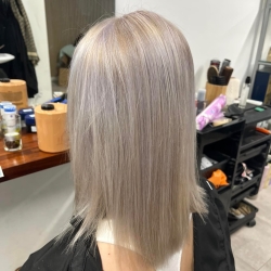 balayage sølv hår