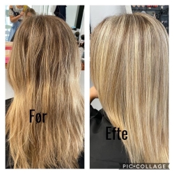 før og efter balayage